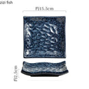 Axyaa Hammer Pattern Ceramic Sushi Dessert Snack Plates for Molecular Cuisine