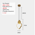 Axyaa Nordic Brass LED Pendant Chandelier Cozy Modern Bedroom Light Fixtures