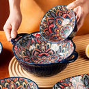 Axyaa 7-Piece Ceramic Dinnerware Set: Dessert, Steak, Pasta, Salad, & Soup Bowls
