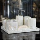 Axya Geometric Mosaic Bathroom Set: Toilet, Storage, Lotion Bottle, Tray, Toothbrush Holder, Dispenser