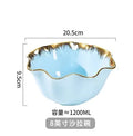 Axyaa 8-Inch Ceramic Vegetable Salad Bowl Fruit Plate Household Dessert Basin.
