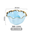 Axyaa 8-Inch Ceramic Vegetable Salad Bowl Fruit Plate Household Dessert Basin.