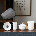 Axyaa Ceramic Travel Tea Set with One Pot & Four Cups