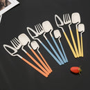 Axyaa Silver Cutlery Set - 10Pcs Matte Stainless Steel Tableware Dinnerware Fork Spoon Set