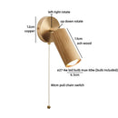 Axyaa Luxury LED Wood Gold Wall Lights Vintage Brass Interior Lighting