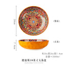 Axyaa 10-Inch Ceramic Bohemian Soup Bowl for Household Dining and Serving