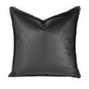 Axyaa Black Calfskin Emossed Pillow Cover for Luxury Model Room Decor.