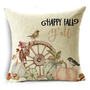 Axyaa Fall Pumpkin Sunflowers Linen Throw Pillowcase - Office, Bedroom Decor