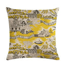 Axyaa Pine Flower Linen Pillow Cover - 45x45cm