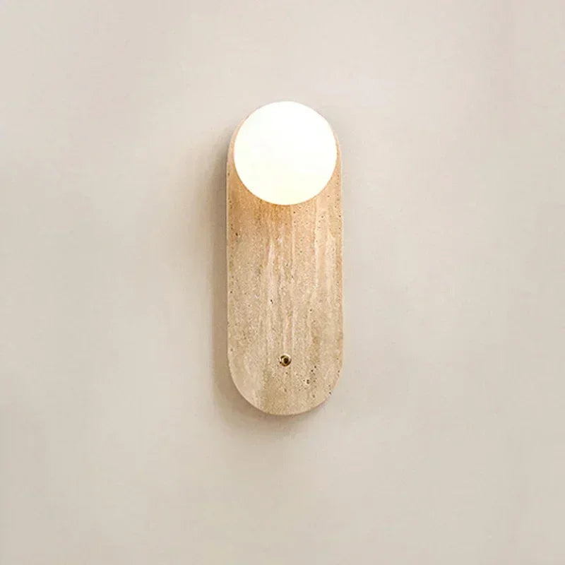 Axyaa Wabi Sabi Stone Wall Sconce: Nordic Style Bedroom Living Room Lamp