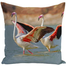 Axyaa Flamingo Bird Polyester Throw Pillow Cover for Home Decor