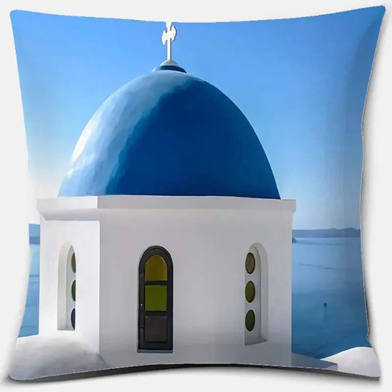 Axyaa Santorini Series Pattern Pillowcase Square Cushion Cover Home Sofa Decor