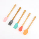 Axyaa Multicolor Mini Spatula Set with Bamboo Handle