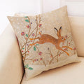 Axyaa Winter Animal Cartoon Linen Pillowcase for Car and Living Room Decor