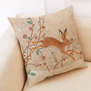 Axyaa Winter Animal Cartoon Linen Pillowcase for Car and Living Room Decor