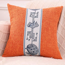 Axyaa Linen Chinese Pavilion Pattern Pillow Cover for Home Sofa Bedroom