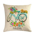 Axyaa Fashion Bicycle Pillow Case - Chic Linen Cushion Cover with Cartoon Design