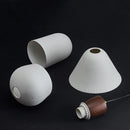 Axyaa Walnut Ceramic Nordic LED Pendant Lights: Modern Japanese Style for Home, Cafe, Restaurant.