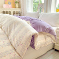 Axyaa Floral Print Reversible Cotton & Flannel Duvet Cover - Single to King Sizes