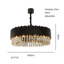 Axyaa Crystal LED Ceiling Chandeliers - Modern Black Gold Ceiling Lights