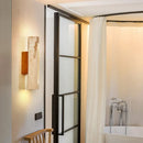 Axyaa Wood Canopy LED Wall Lights Yellow Travertine Modern Indoor Sconce
