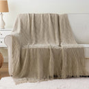 Axyaa Plaid Knit Throw Blanket Green – Soft Woven Sofa Bedspread Summer Decor