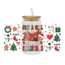Axyaa Christmas Water Bottle with Lid & Straw | Festive Holiday Decor & Reusable Cup