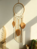 Axyaa Boho Macrame Dream Catcher with Leaf Wall Hanging