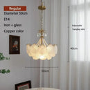 Axyaa Nordic Luxury Glass Shell Chandelier | Modern LED Pendant Light Fixture for Home Decor