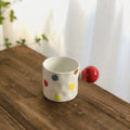 Axyaa Red Heart Plaid Coffee Mug - Delicate Ceramic Latte Cup