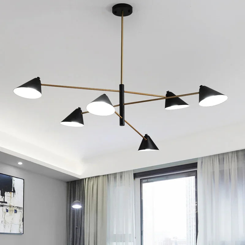 Axyaa Cone Shape Pendant Light: Creative Minimalist Art Chandelier for Living Room