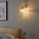 Axyaa Clear Glass LED Wall Sconce with Copper Pull Chain Switch for Home Lighting