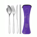 Axyaa Stainless Steel Cutlery Set - Knife, Fork, Spoon, Chopsticks