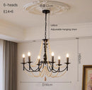 Axyaa Wooden Bead Pendant Light for Retro American Living Room, Hotel Corridor, and Bedroom