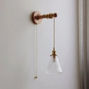 Axyaa Wabi Sabi Clear Glass LED Wall Lamp with Vintage Brass Socket