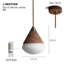 Axyaa Walnut Wood LED Pendant Lamp for Dining Room and Living Room