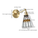 Axyaa Vintage Copper Hexagonal Glass LED Wall Lamp with Pull Chain Switch