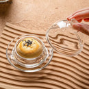 Axyaa Bird Glass Dessert Plate with Lid - Specialty Tableware for Cake, Cookies, Snacks