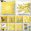 Axyaa Yellow Flower Pillowcase for Home Sofa Lumbar Cushion