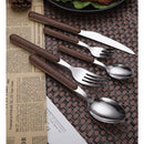 Axyaa Wooden Grain Silverware Set for 8 - 40 Piece Stainless Steel Cutlery Utensils
