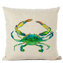 Axyaa Crab Print Cushion Cover 45x45cm Square Home Decor Pillowcase