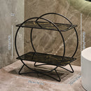 Axyaa Gold Makeup & Cosmetics Organizer Tray - 2 Tier Display Rack
