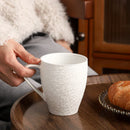 Axyaa Frosted Stone Ceramic Latte Flower Cup - Retro Luxury Black & White Mug