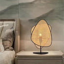 Axyaa Wabi Sabi Rattan Floor Lamp Handmade Designer LED Standing Light