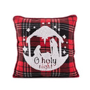 Axyaa Christmas Embroidered Plaid Pillowcase for Bed Sofa Decor