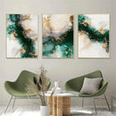Nordic Green Gold Marble Posters Wall Art Canvas Print for Stylish Home Decor by Axyaa
