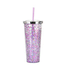 Axyaa Glitter Double Layer Sippy Cup, Large Capacity Reusable Coffee Milk Tea Cup