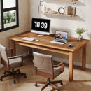 Axyaa Farmhouse Wood Office Computer Desk, 70 Inch Executive Desk for 1-2 Person