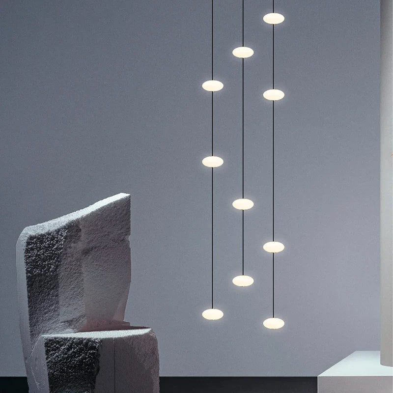 Nordic LED Staircase Chandelier by Axyaa - Modern Home Lighting for Living Room & Attic