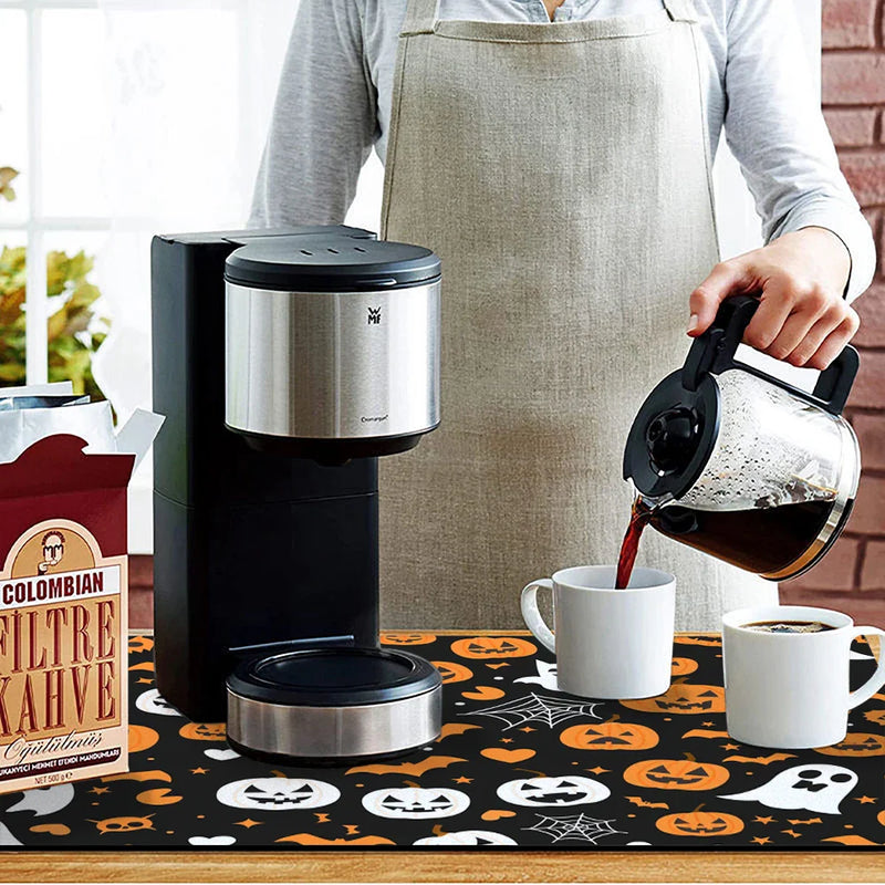 Axyaa Halloween Pumpkin Ghost Cartoon Non-Slip Drying Mat